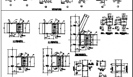 连廊节点设计_某车间钢桁架结构连廊节点大样设计cad图纸