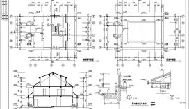 某框混结构二层带阁楼层别墅设计CAD建施详图