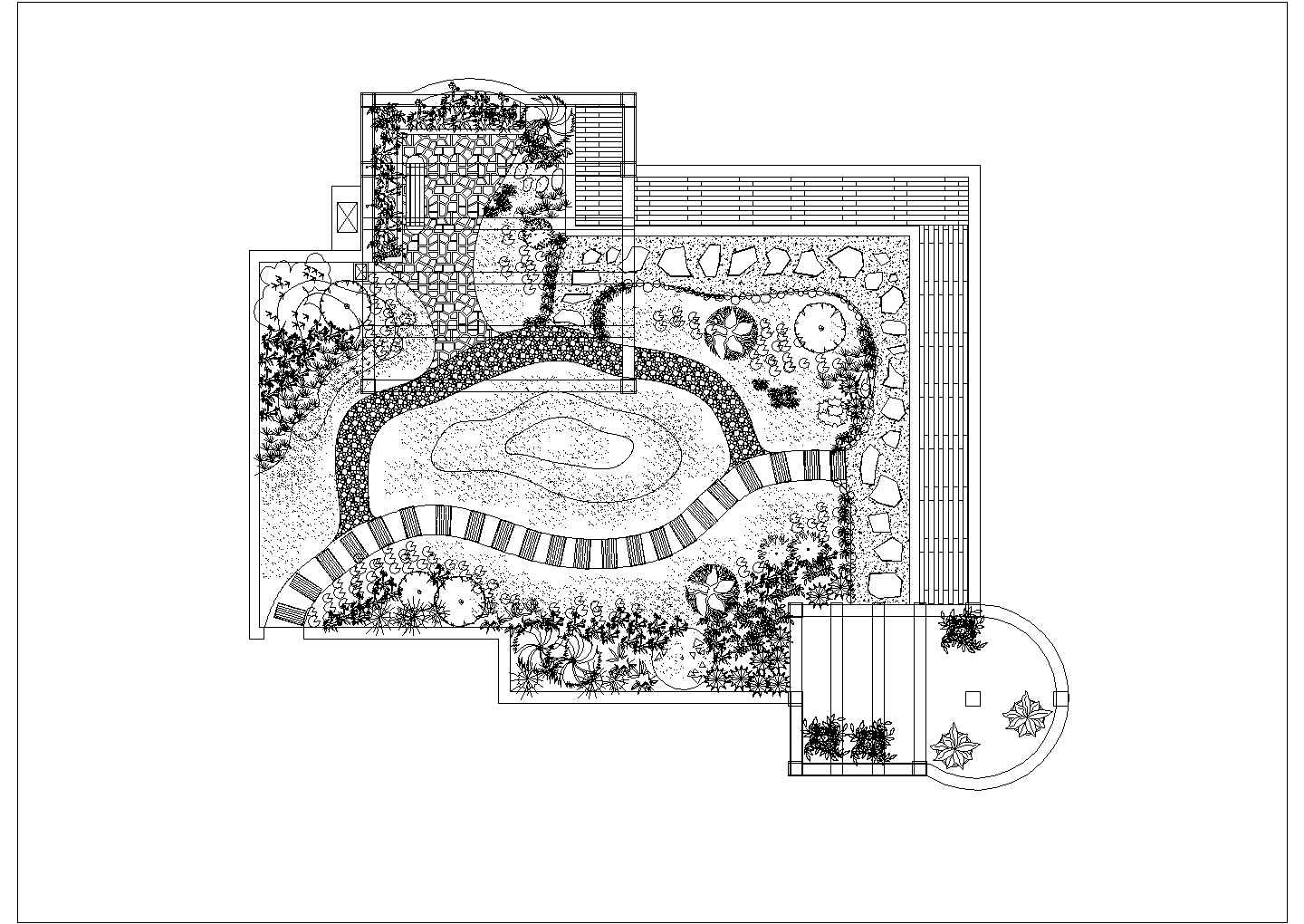 舟山屋顶花园CAD大样构造节点图-图二