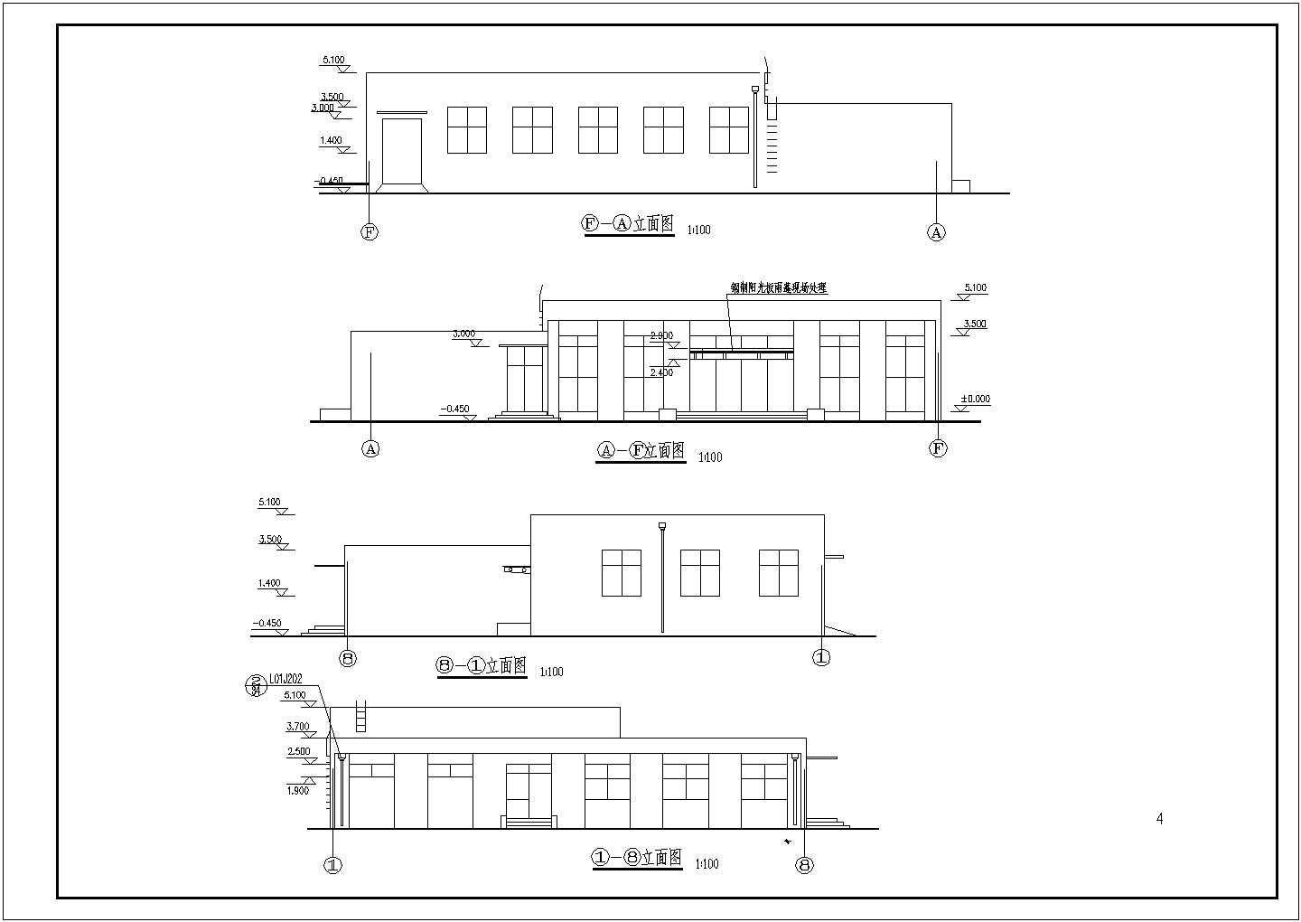 经典单层419.39平米公司职工食堂全套建筑施工节点详图-图一