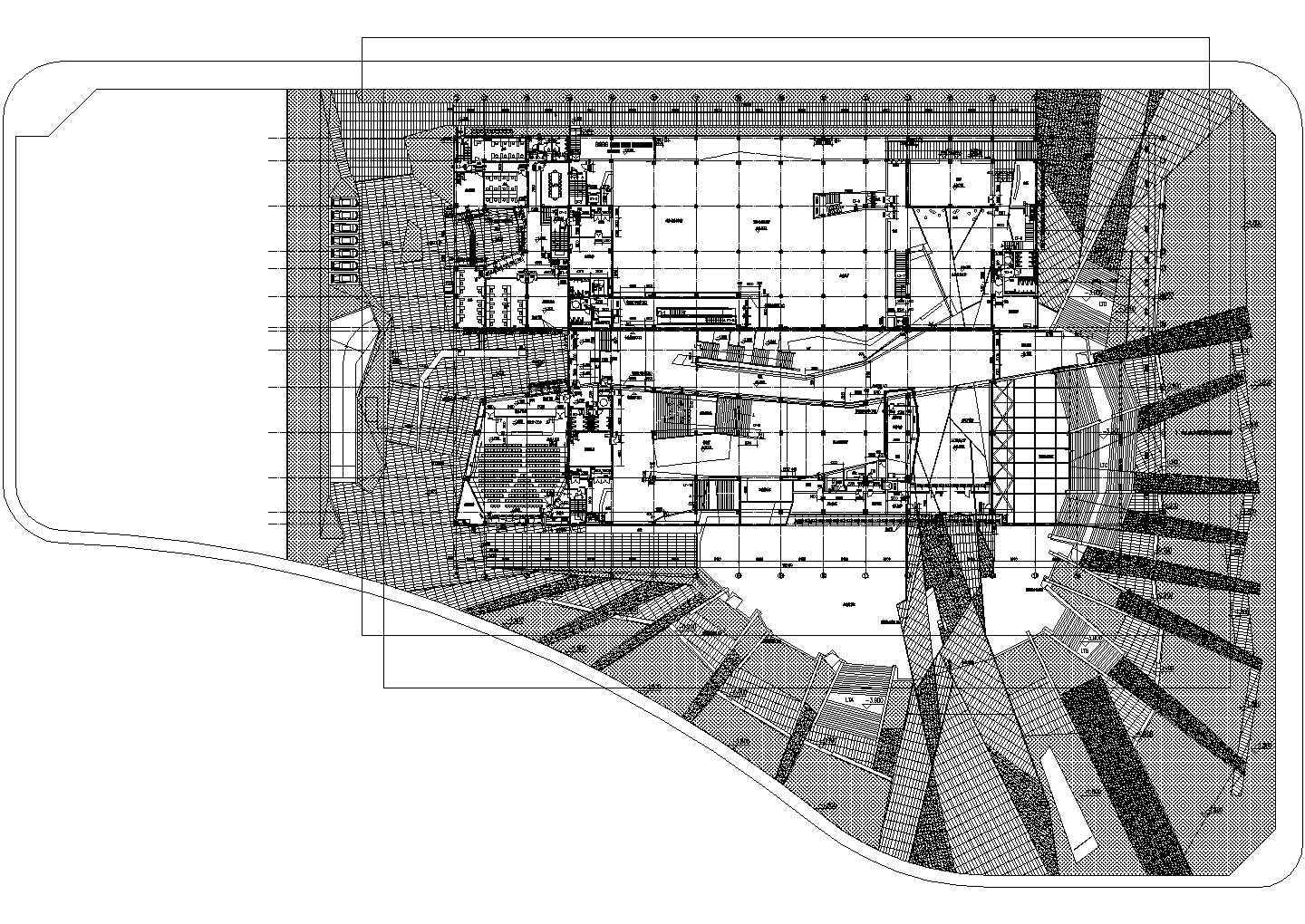 四层现代风格大型展览馆建筑施工设计图纸-图二