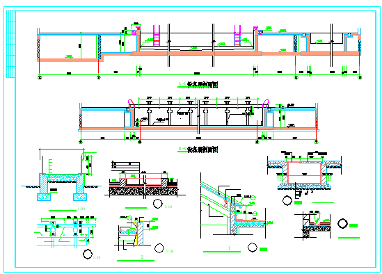 游泳池壁爬梯设计CAD节点详图-图二