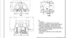 喇叭口斜切式隧道门施工CAD节点详图