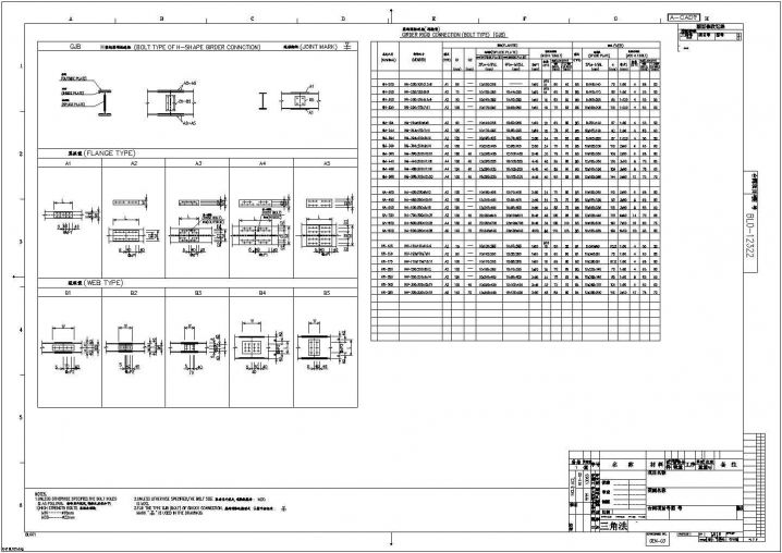 梁的刚性连接CAD节点详图(螺栓和焊接型)