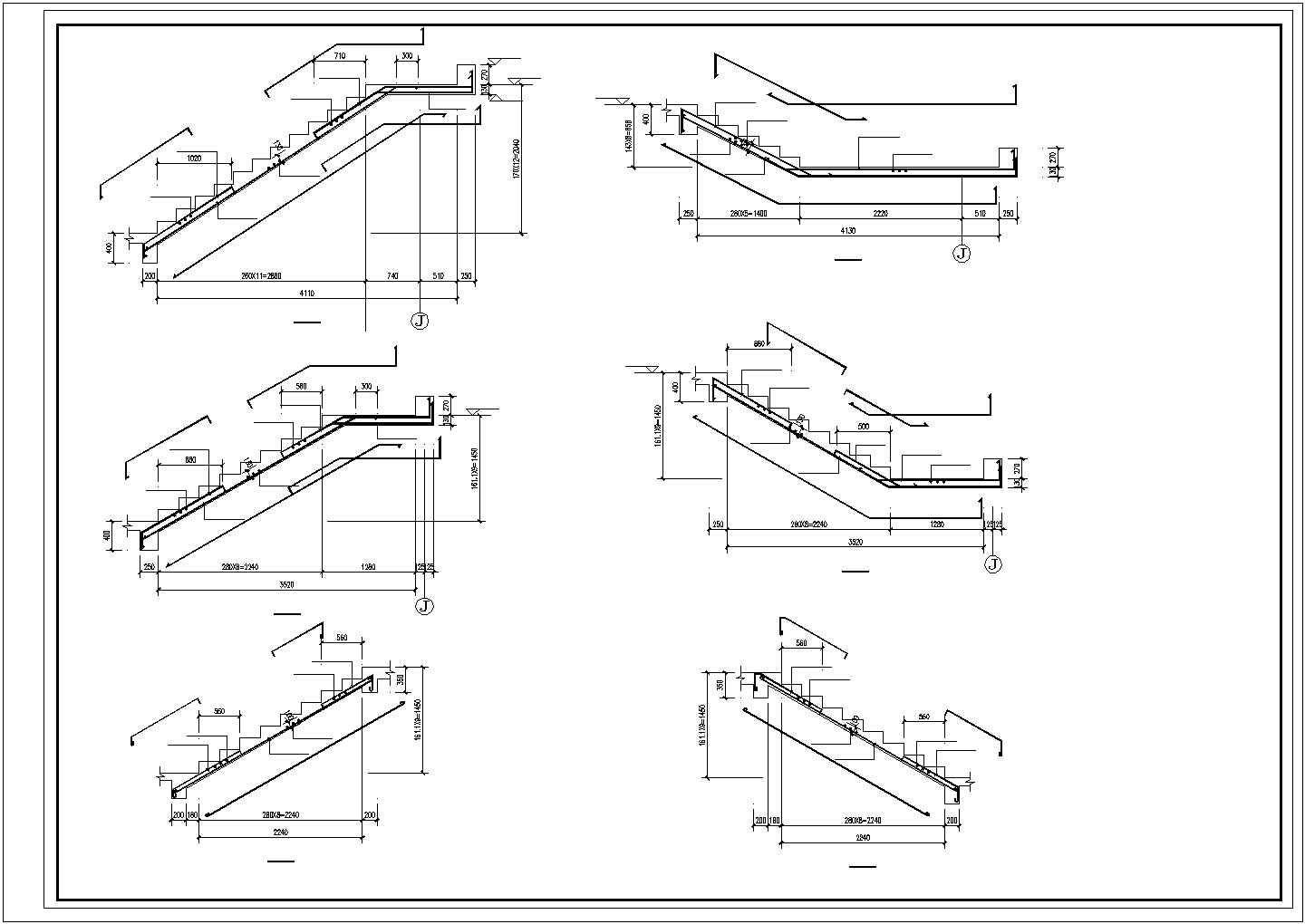 剪力墙楼梯施工CAD节点详图-图一