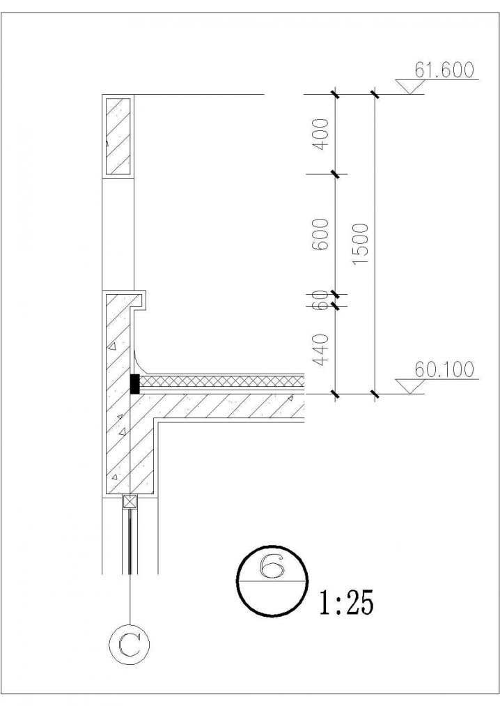 楼梯间与书房屋面设计CAD节点详图