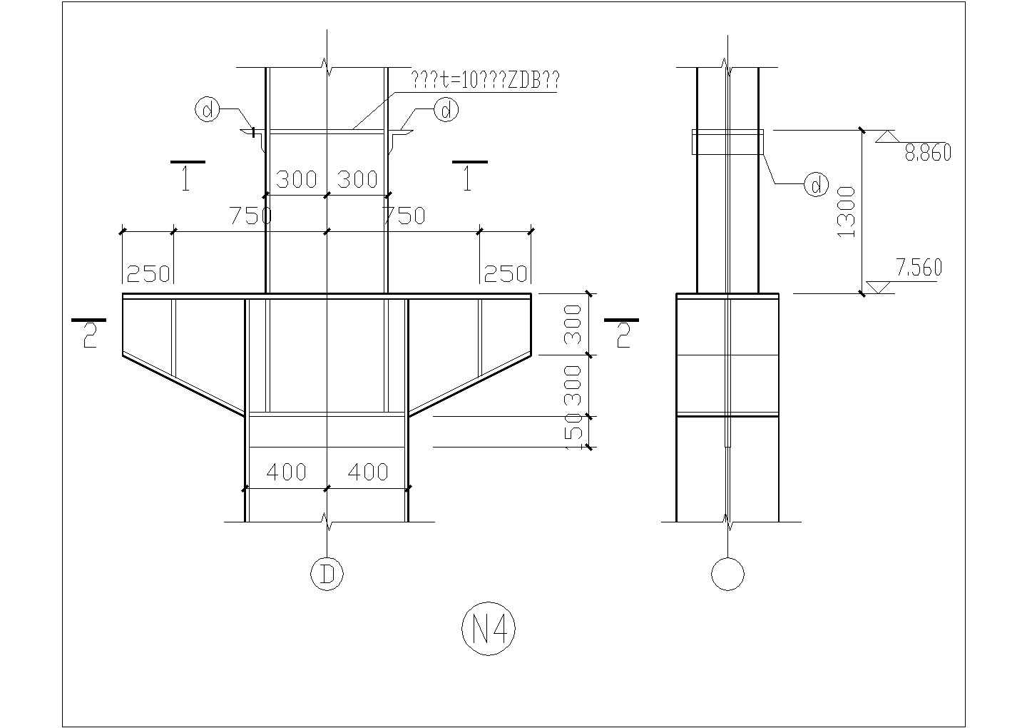 某建筑腹板加强做法CAD节点详图-图二