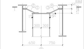 某建筑抗风柱与梁连接做法CAD节点详图