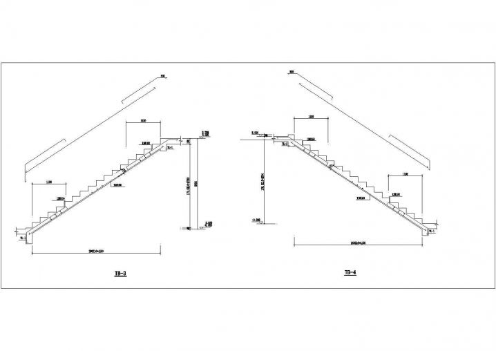 楼梯预埋件及栏杆扶手做法CAD节点详图