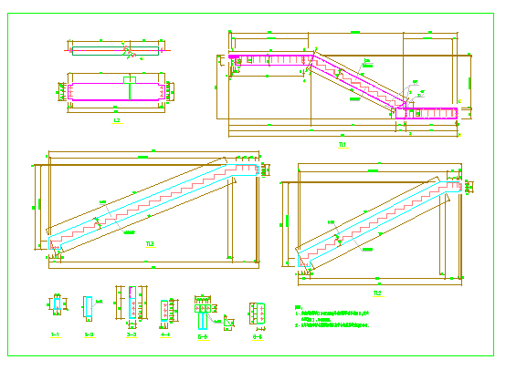 某建筑圆弧楼梯构造CAD节点详图-图二