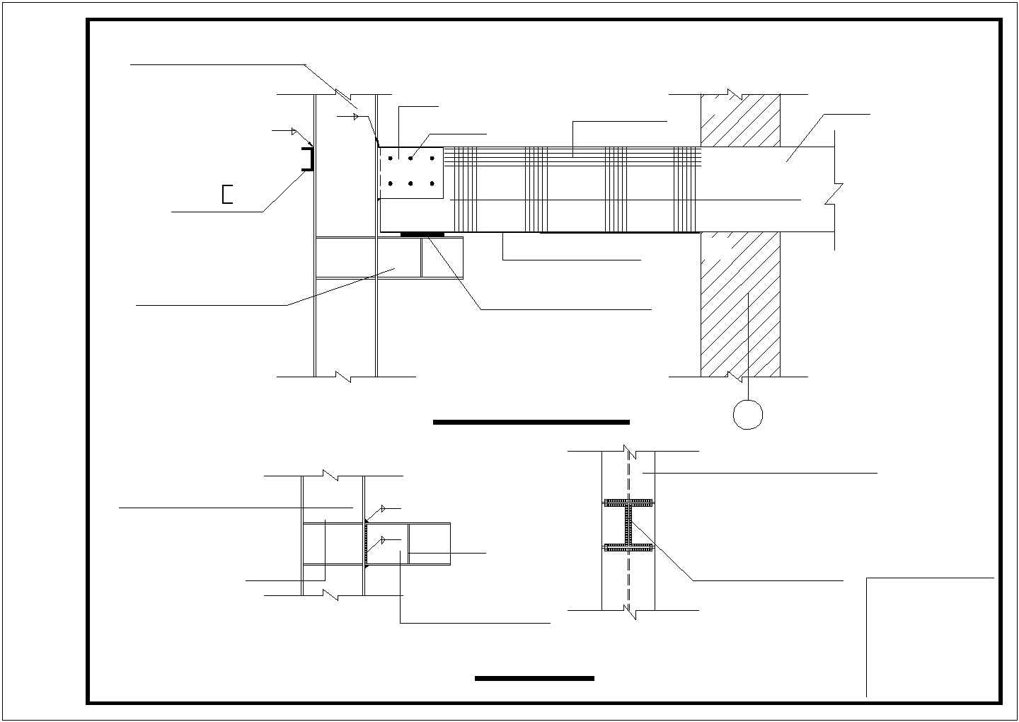 某建筑挑梁加固做法CAD节点详图-图一