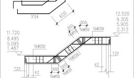 某楼梯施工折梁配筋CAD节点详图