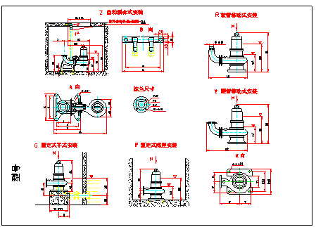 多种型号水泵隔振垫cad节点详图-图一