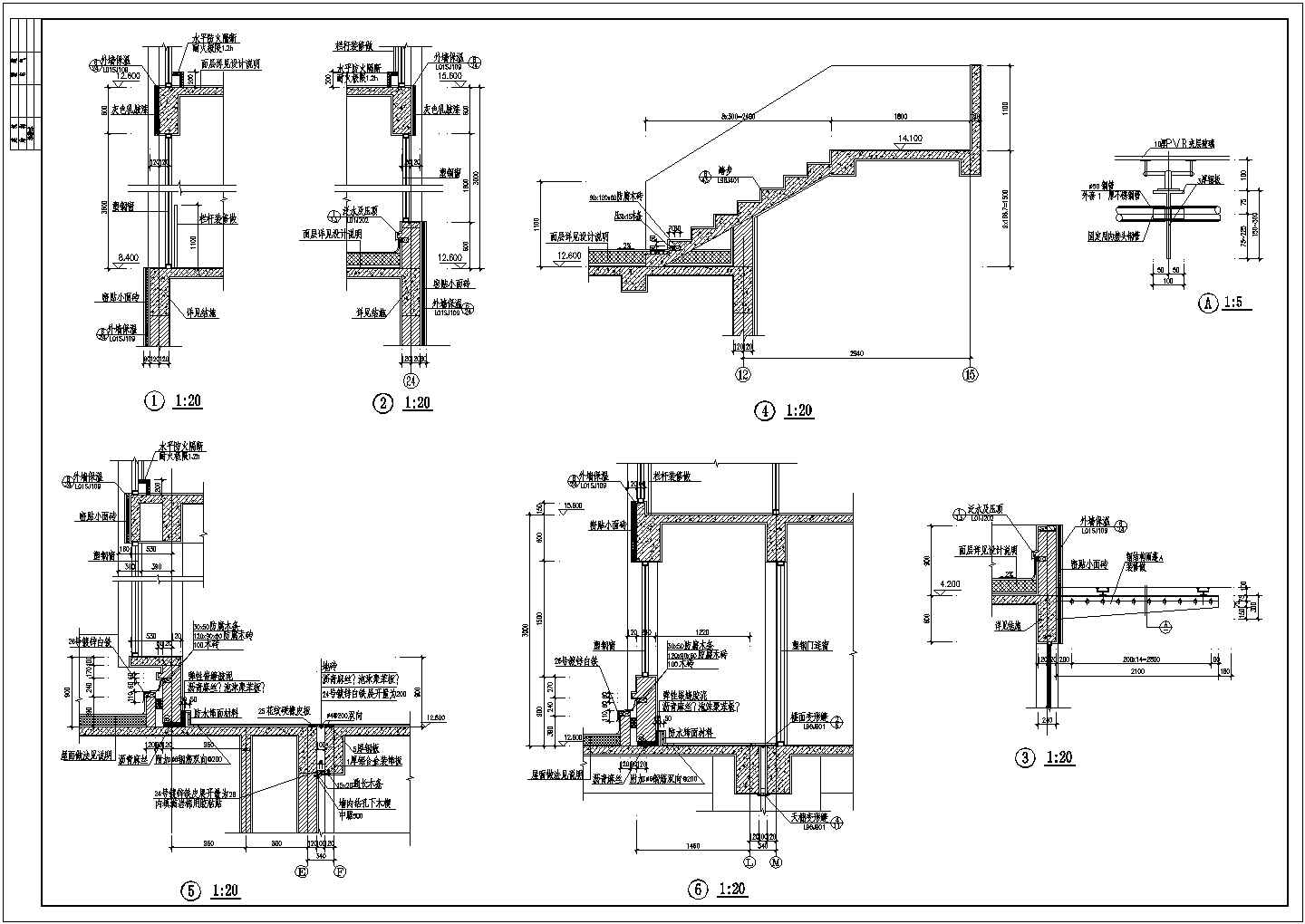 建筑外装饰半隐幕墙施工CAD节点详图-图二