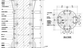 干挂石材圆弧板构造CAD节点详图