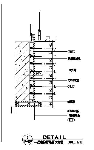 成套电梯墙面装饰造型节点详图-图一