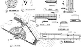 某地升旗广场栏杆及铺装设计CAD节点详图