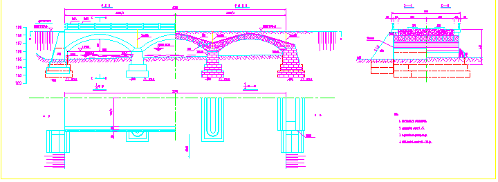 石拱桥拱圈CAD节点详图设计-图二