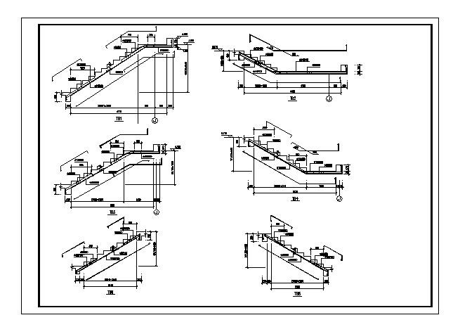 某剪力墙楼梯节点结构CAD详图-图一