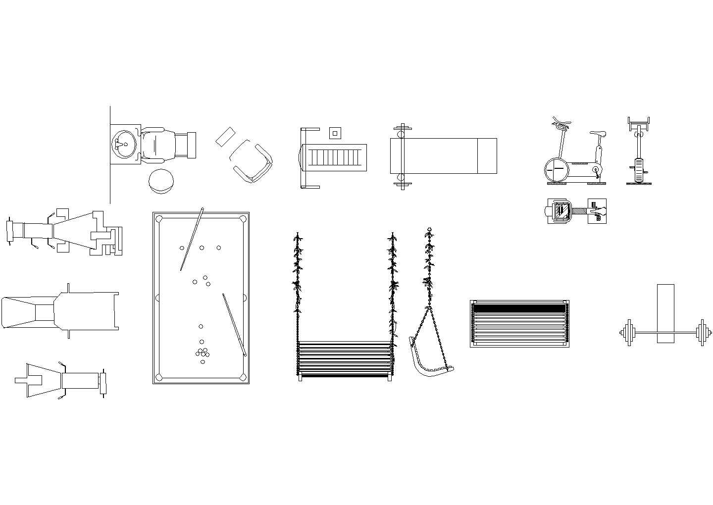 数十种健身器材CAD设计节点详图-图一