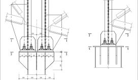 钢桁架与牛腿连接剖面CAD节点详图
