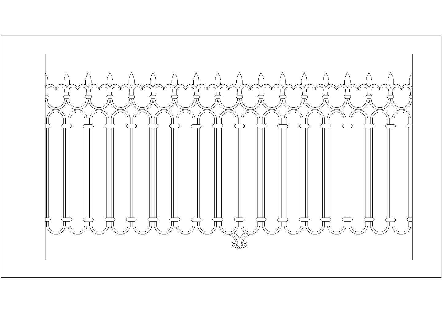 精美铁艺栏杆围墙CAD节点详图-图一