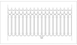 精美铁艺栏杆围墙CAD节点详图