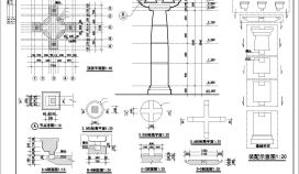 海南省3.500标高斗拱柱建筑CAD节点详图