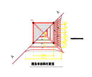 某地区仿古四角亭结构图及节点详图