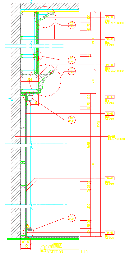 某酒店装修工程栏杆CAD节点详图-图一