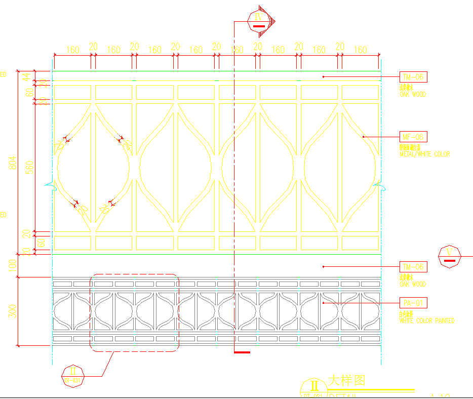 某酒店装修工程栏杆CAD节点详图-图二