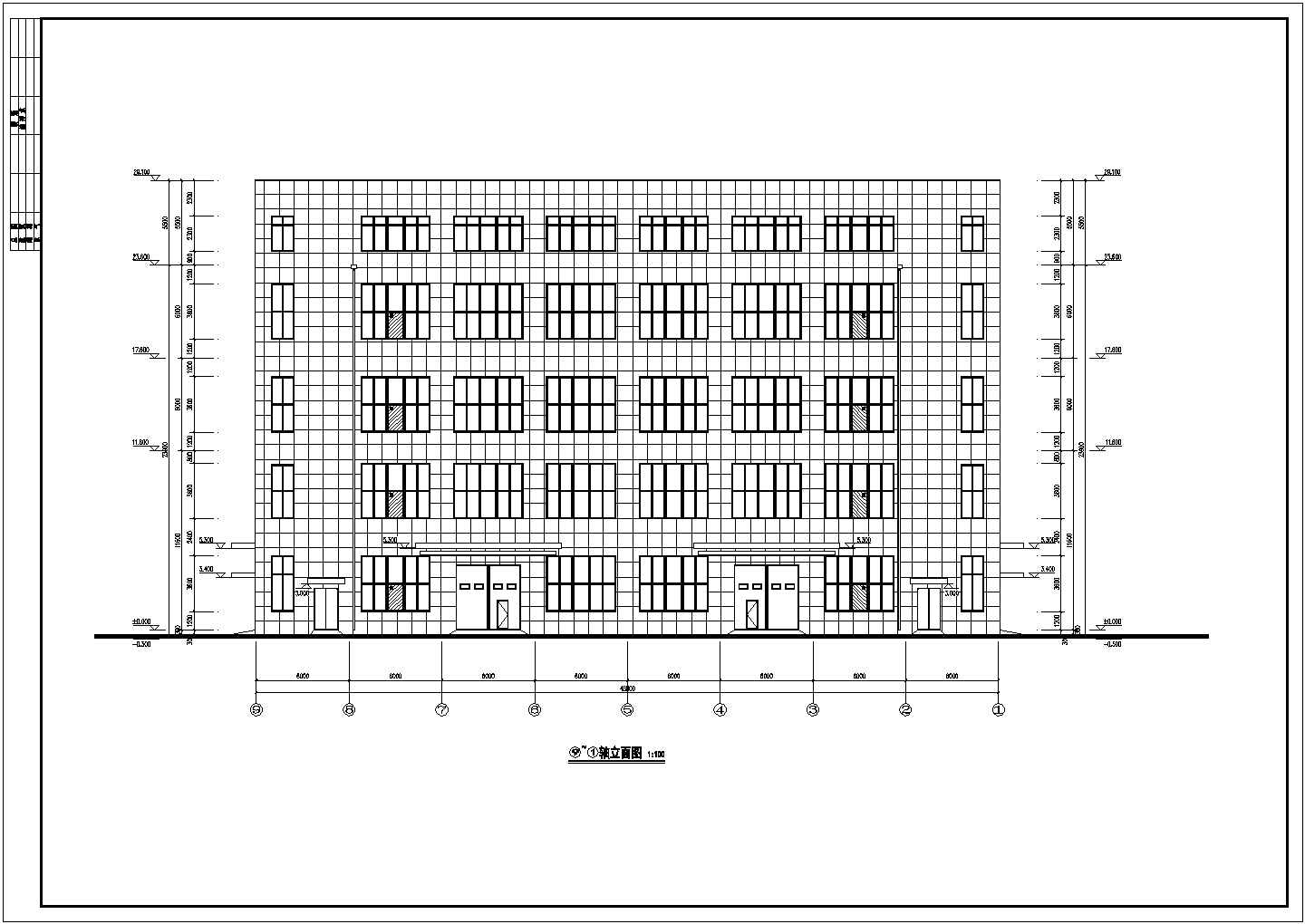 四层厂房加办公全套建筑施工CAD节点详图-图二