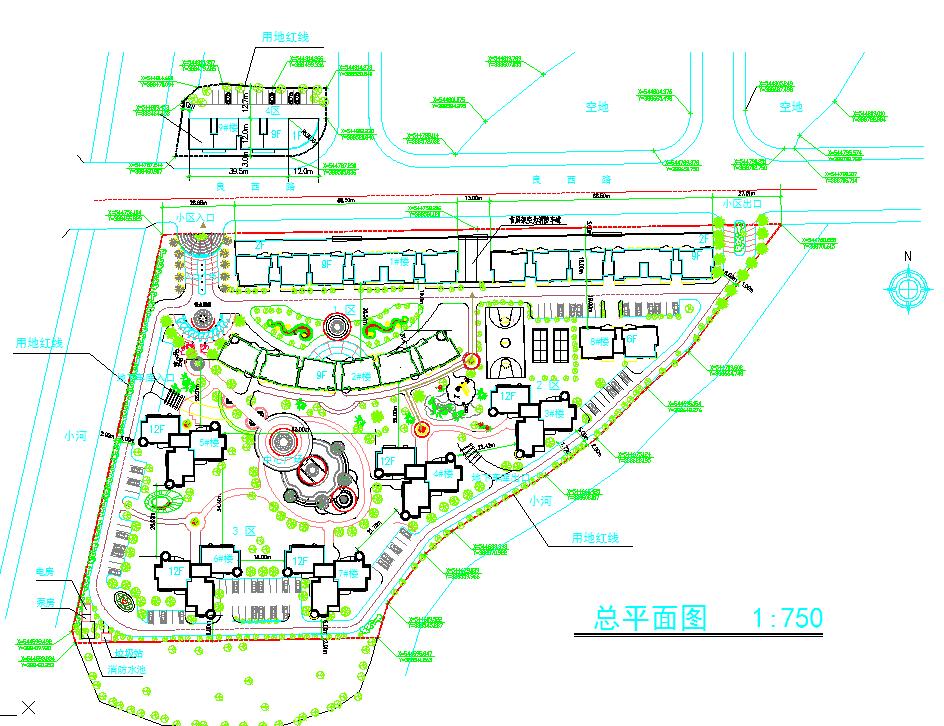 淄博市小高层住宅区景观规划节点详图-图一