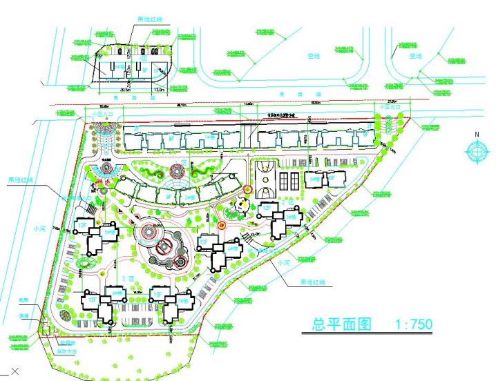 淄博市小高层住宅区景观规划节点详图