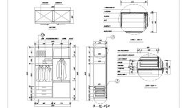 某小区双开衣柜装修设计CAD节点详图