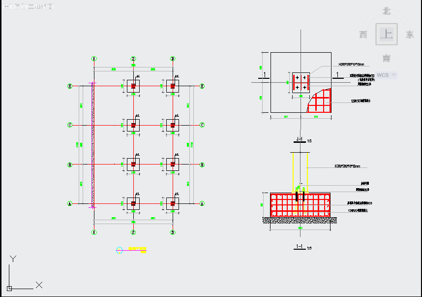 钢结构防腐木平台CAD节点详图-图二