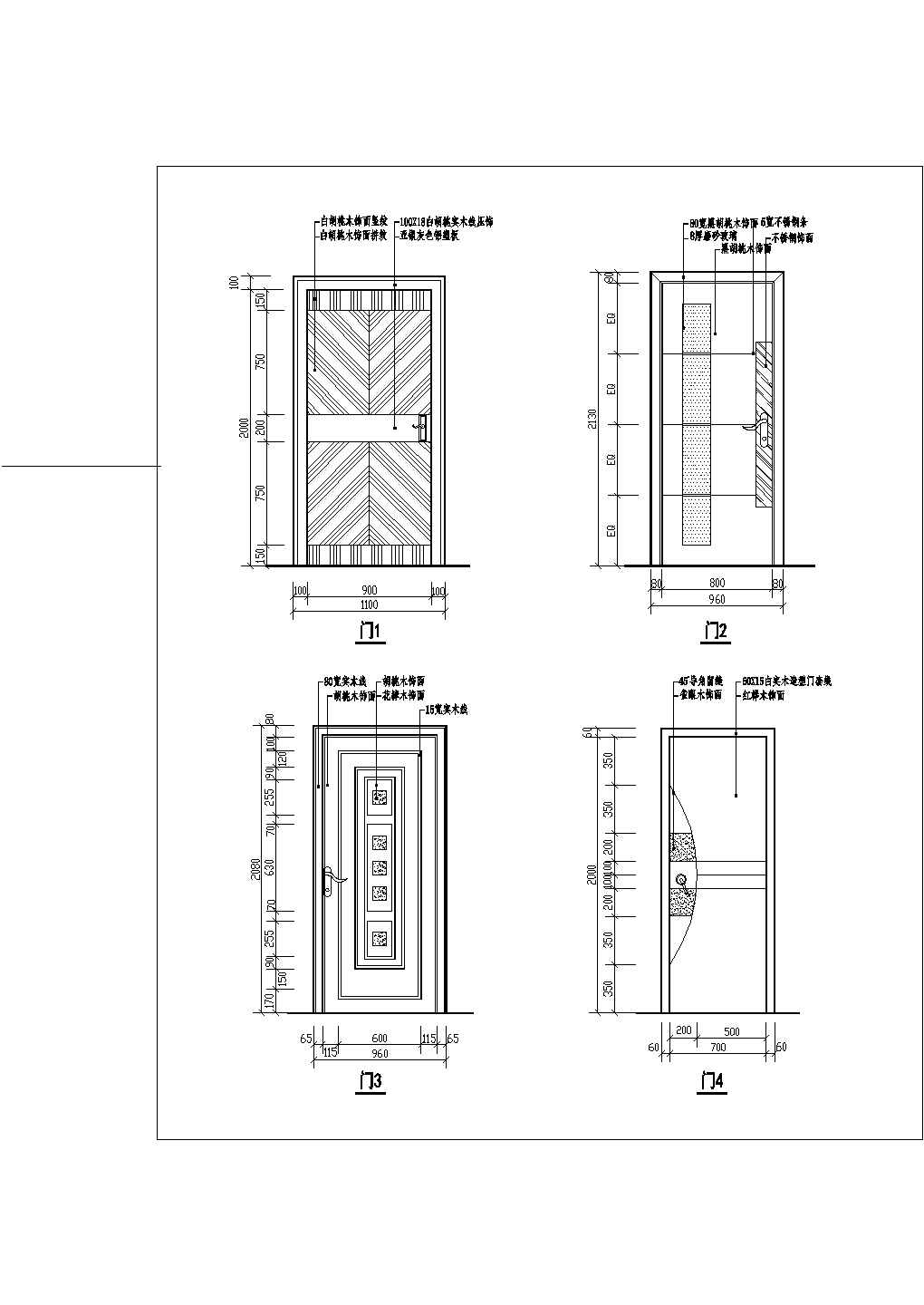 各类装饰门集装修设计节点详图-图二