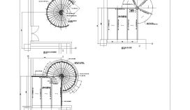 某钢结构建筑圆形楼梯施工CAD节点详图