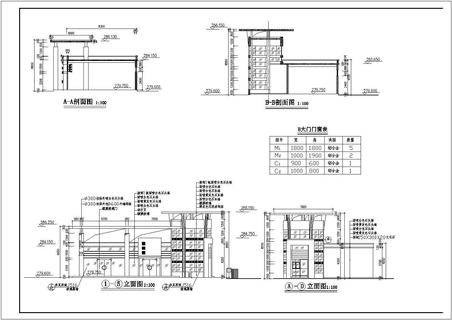 小区大门建筑设计节点详图-图二