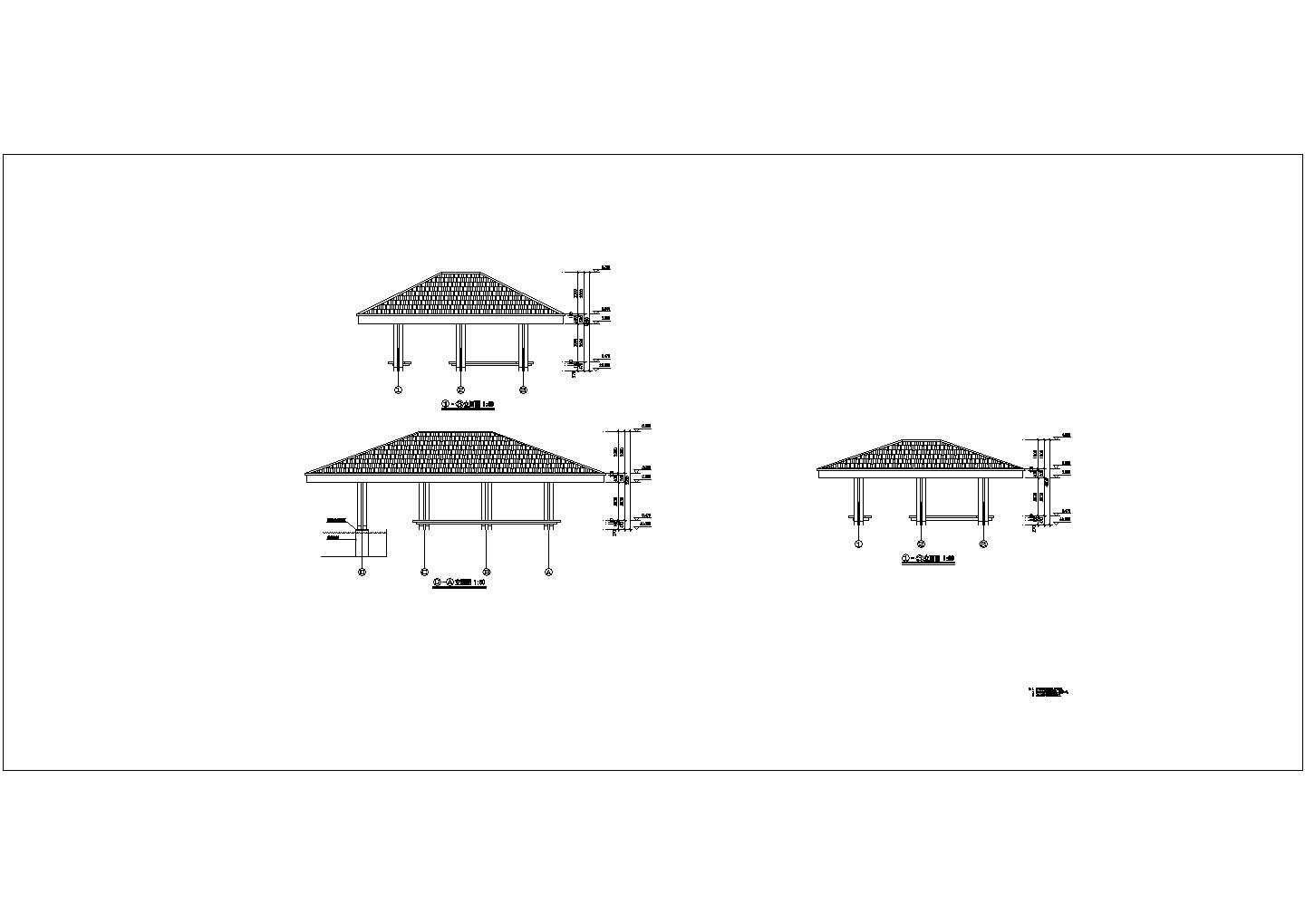 滨水木栈道设计CAD节点详图-图二