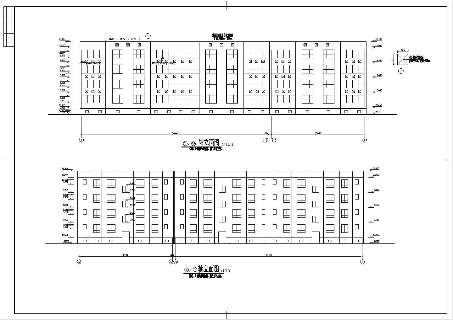 708.56平方米砖混结构住宅楼CAD节点详图-图一