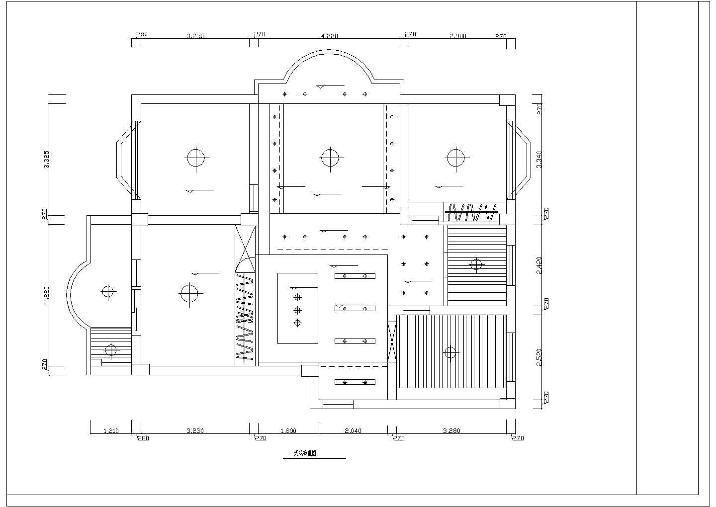 多层别墅室内装修设计方案节点详图-图二