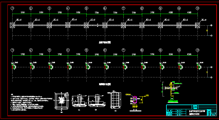 某建筑地脚螺栓布置CAD节点详图-图二