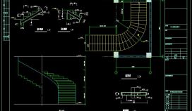 某建筑梯板截面配筋CAD节点详图