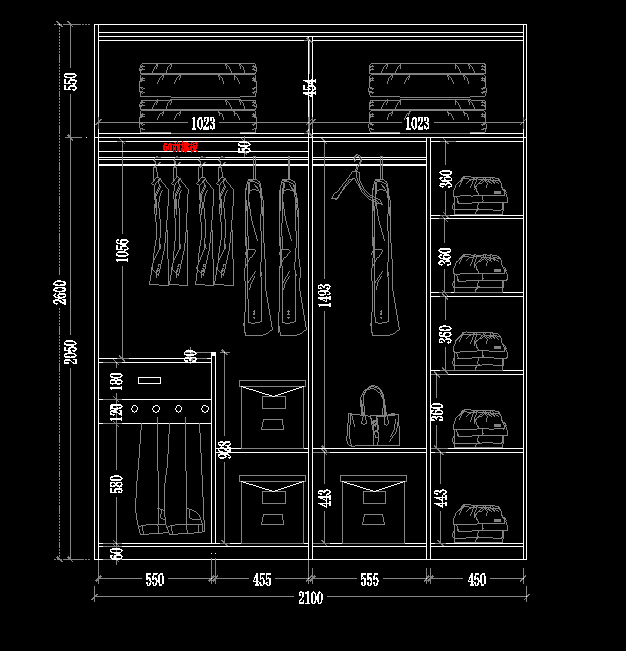卧室衣柜装修设计节点详图-图二