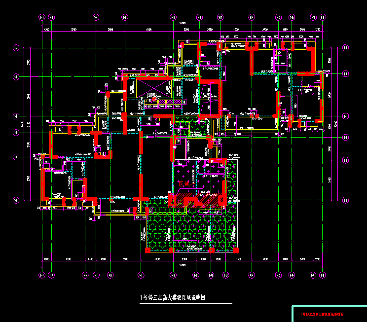 地下室柱帽区域设计CAD节点详图-图一