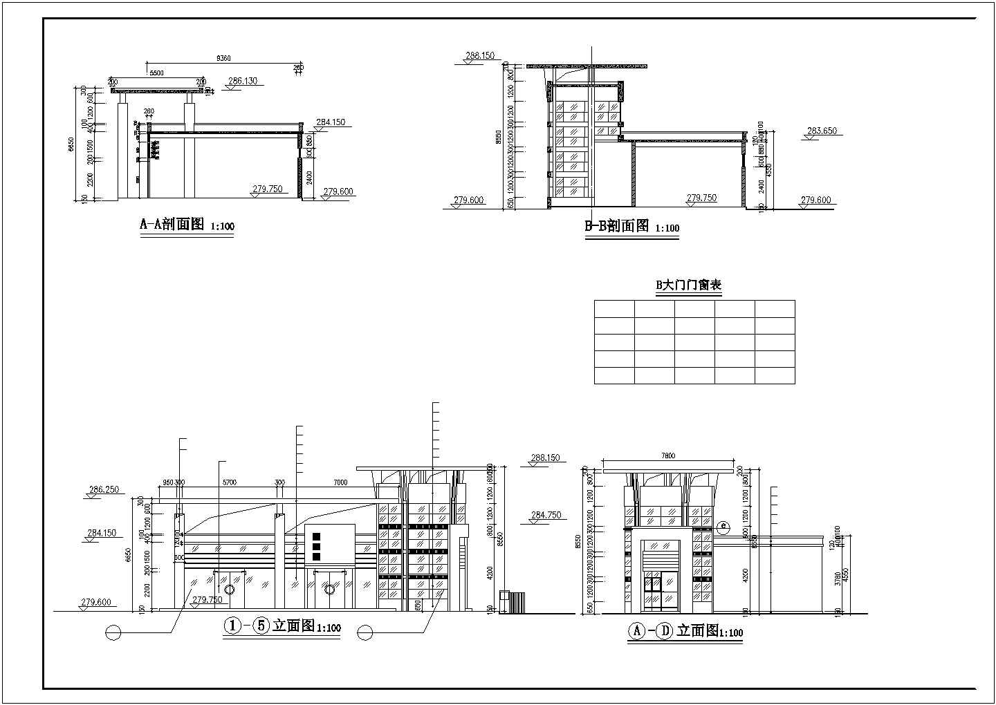 某精品小区大门设计CAD节点详图-图二