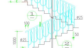 典型小区楼梯栏杆CAD节点详图