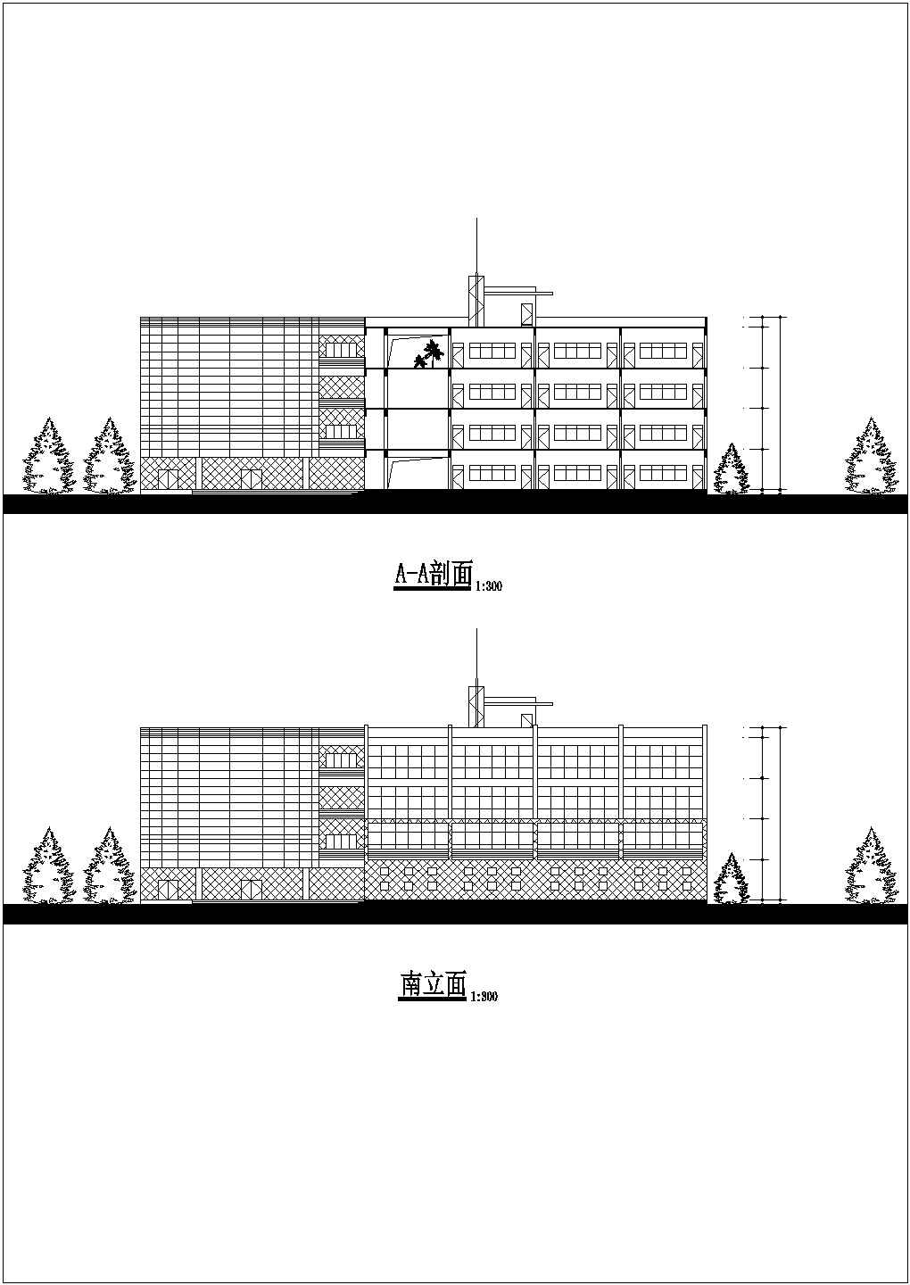 黑龙江某小学四层建筑CAD节点详图-图一