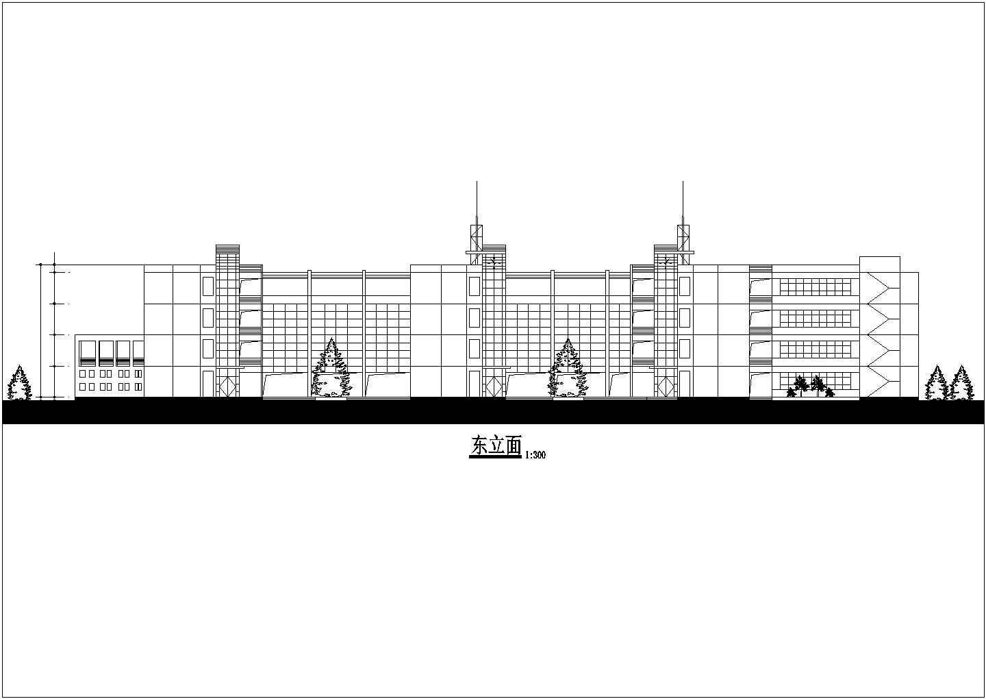 黑龙江某小学四层建筑CAD节点详图-图二